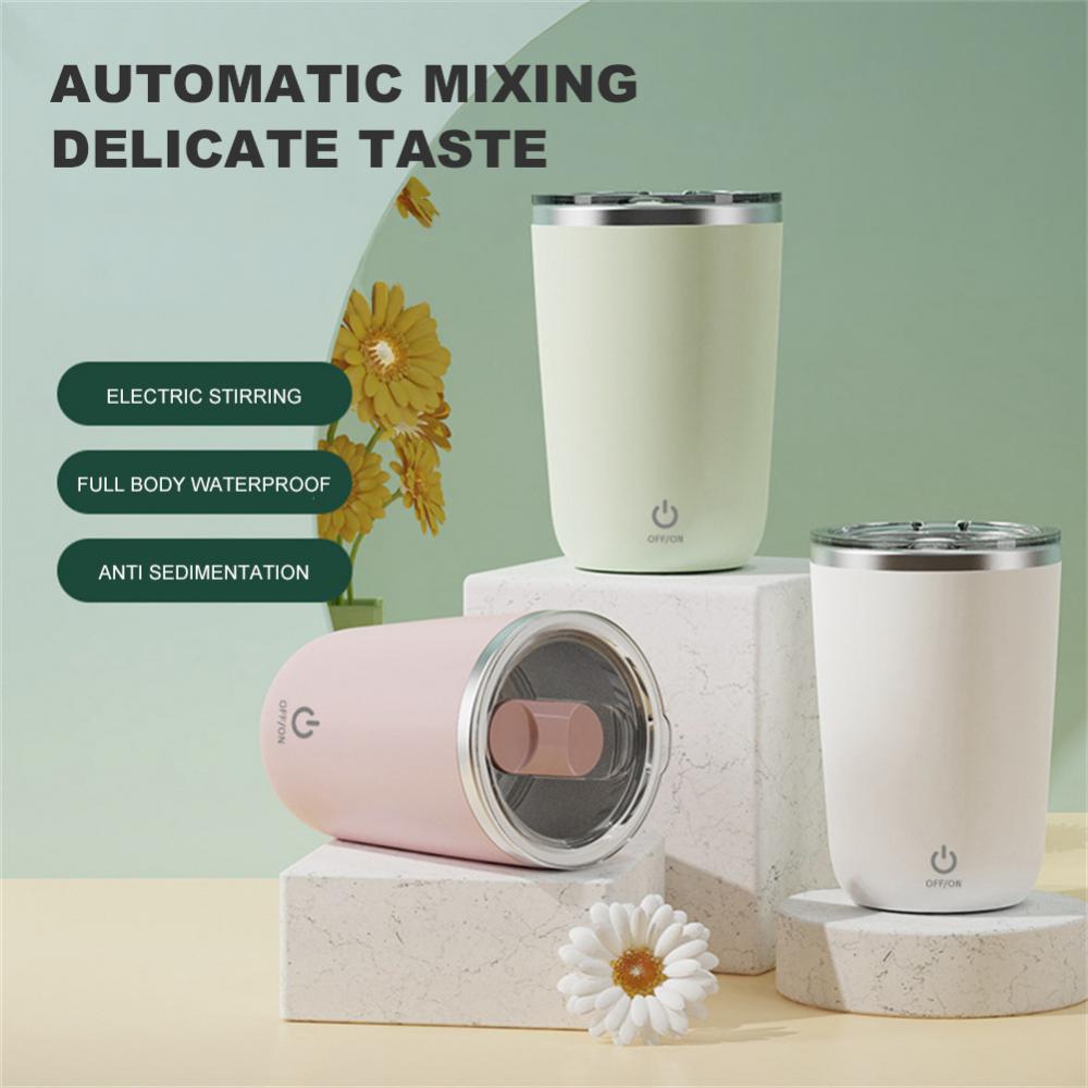 350 ml tasse à agitation automatique café lait jus tasse de mélange électrique en acier inoxydable tasse rotative paresseux tasse à agitation magnétique gadgets de cuisine