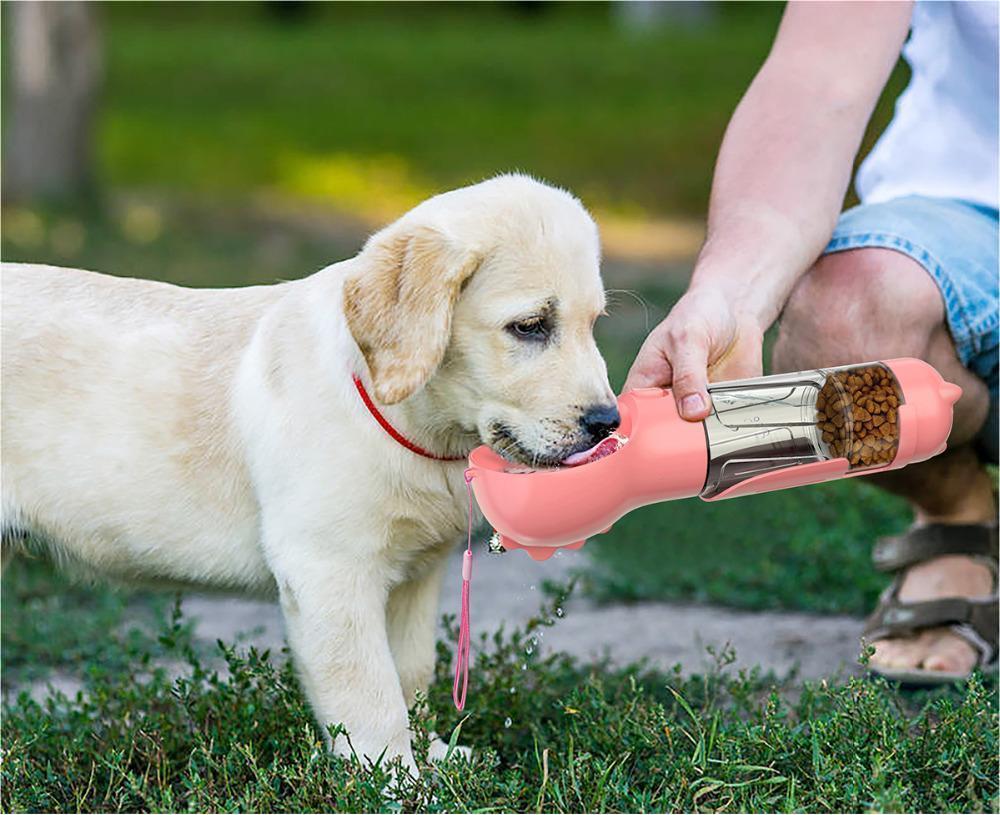 3 In 1 Dog Water Bottle, Feeder Bowl