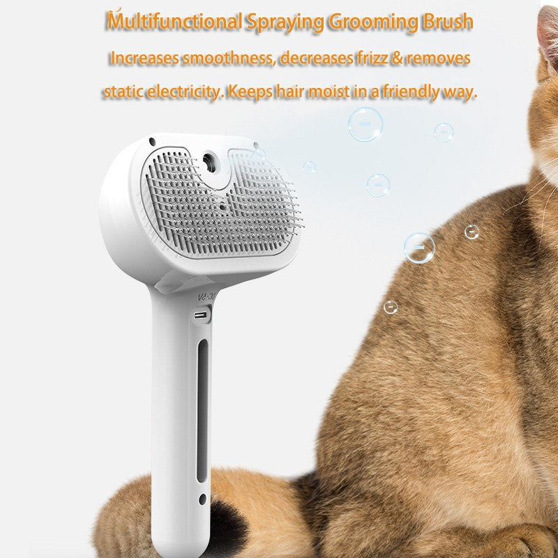 Peigne pour animaux de compagnie auto-nettoyant animaux brosse à épiler pour chiens outils de toilettage peigne de démêlage humidificateur à brume intégré produits pour animaux de compagnie