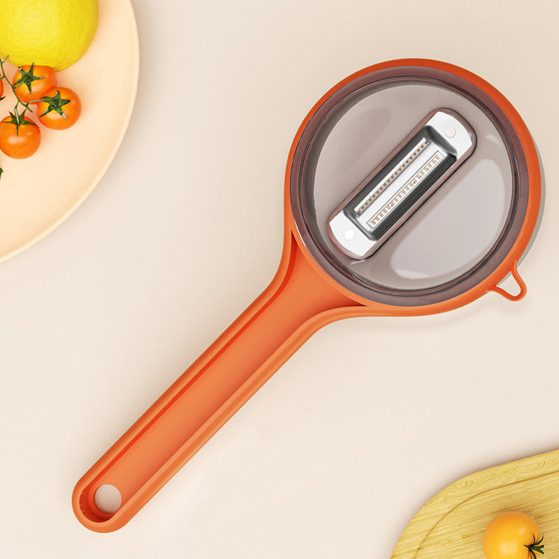 Éplucheur multifonctionnel de cuisine avec seau de rangement grattoir couteau à éplucher les fruits éplucheur de rangement Gadgets de cuisine